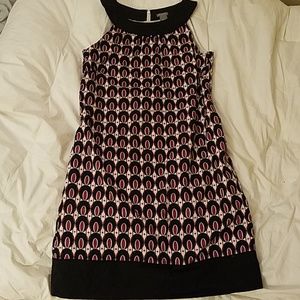 Ann Taylor retro patterned sleeveless sheath dress